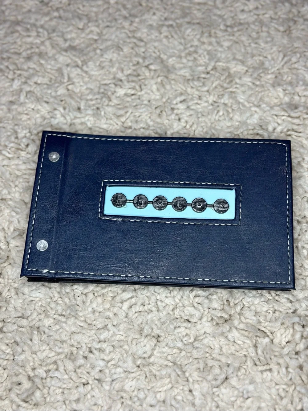 Navy Blue Photo Album with Light Blue Accent
